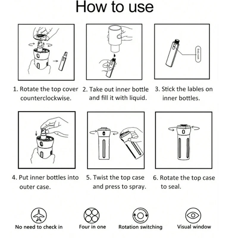 4 in 1 Travel Container