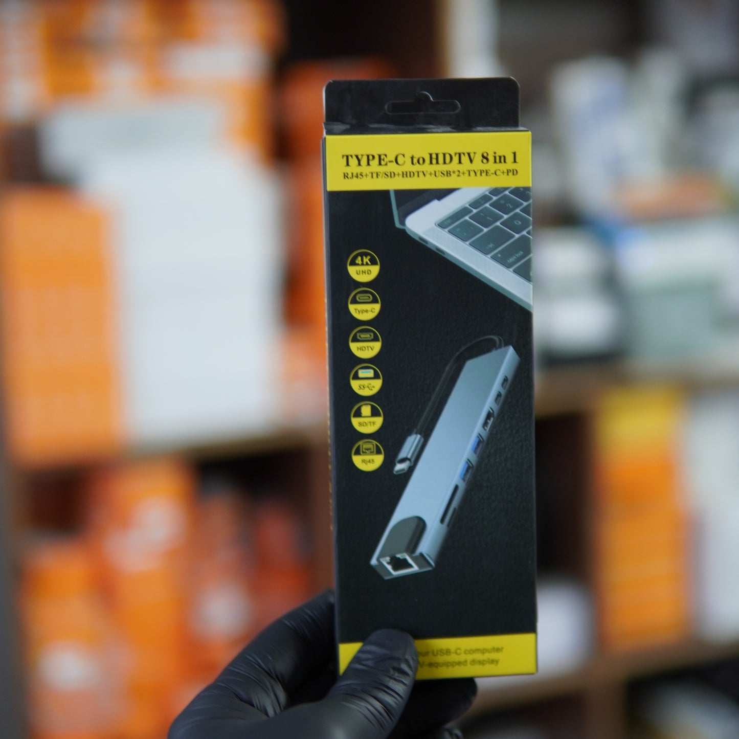 Premium Tech Bundle | Almunium Laptop Stand + USB Type C 8-IN-1 HUB + FREE Pouch