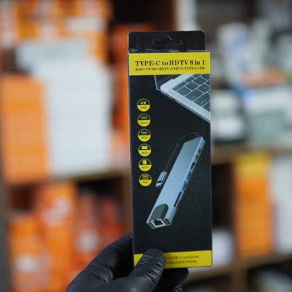 Premium Tech Bundle | Almunium Laptop Stand + USB Type C 8-IN-1 HUB + FREE Pouch