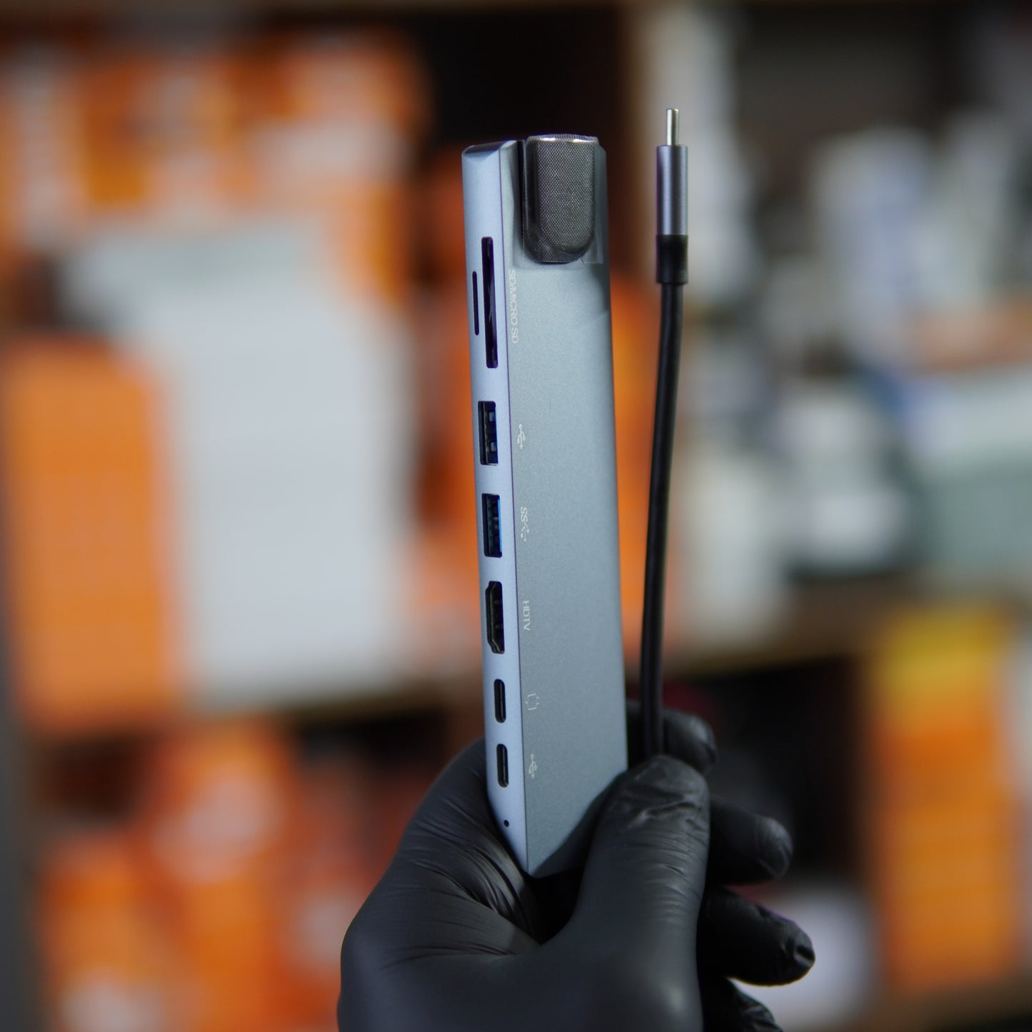 Premium Tech Bundle | Almunium Laptop Stand + USB Type C 8-IN-1 HUB + FREE Pouch