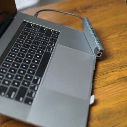 Premium Tech Bundle | Almunium Laptop Stand + USB Type C 8-IN-1 HUB + FREE Pouch