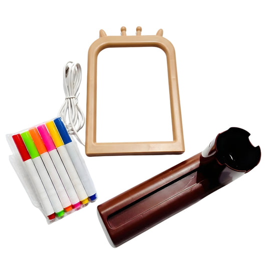 4-in-1 DIY Painting Lamp with Mirror, LED Lights & USB Rechargeable Organizer