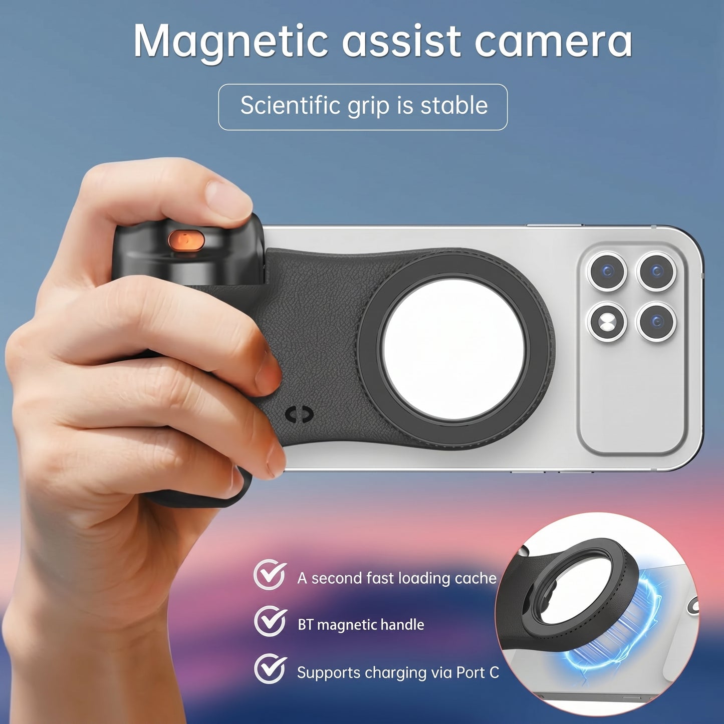 K02 Magnetic Assist Secure Magnetic Phone Grip & Stand